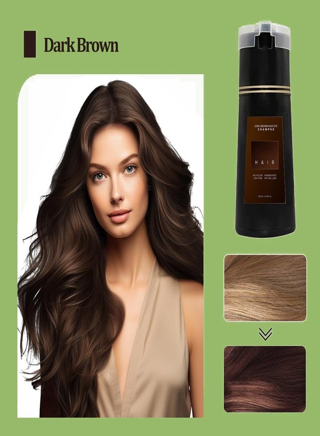 Aseawave Hair Dye Shampoo 3 in 1 for Gray Hair, Shampoo Black Hair Dye for Women Men, Grey Coverage Shampoo 200ml (Dark Brown, M) - Image 2